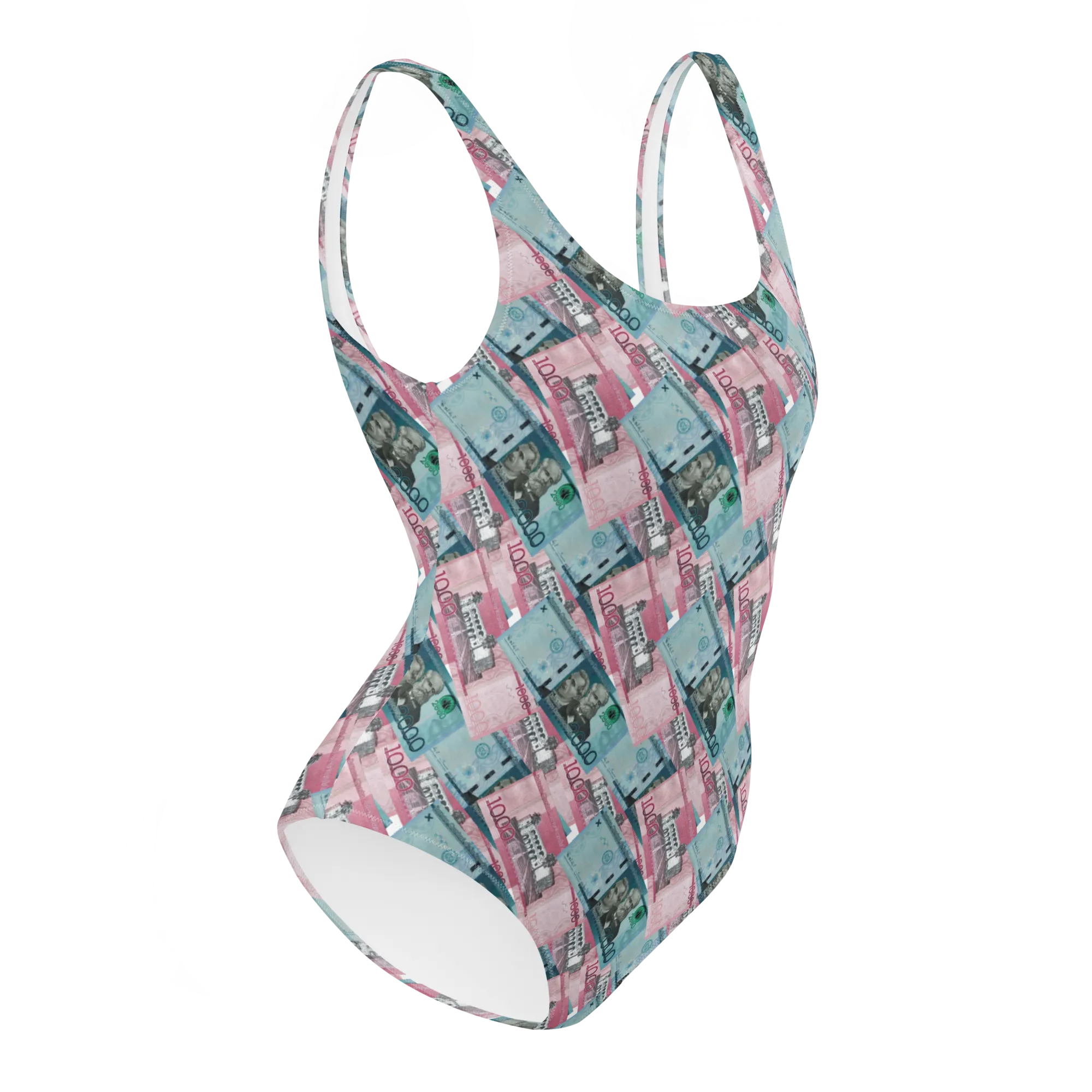 1000 y 2000 Dominican Pesos One-Piece Swimsuit