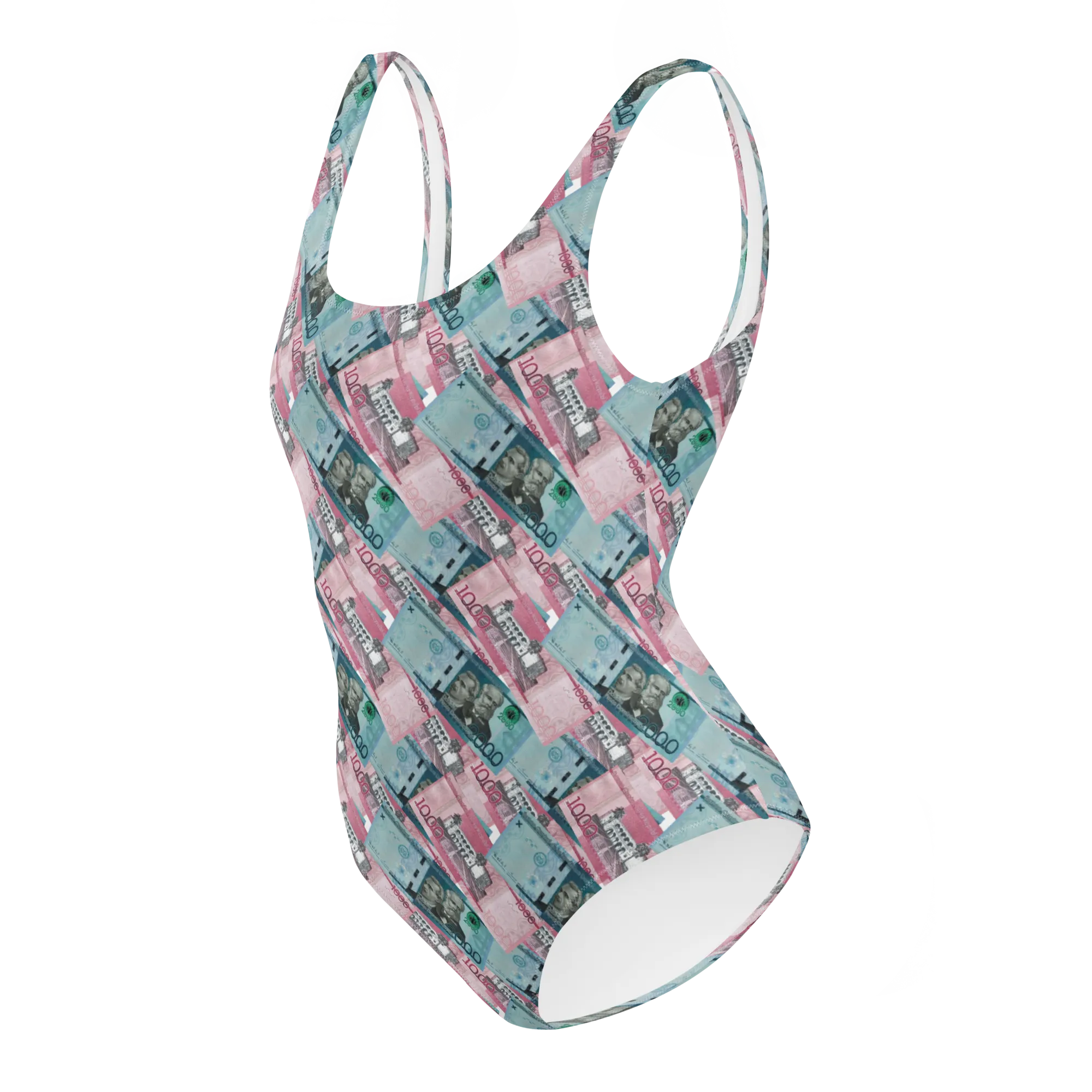 1000 y 2000 Dominican Pesos One-Piece Swimsuit