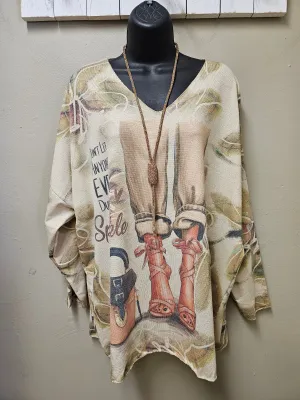 2 Color Ways -  Stylish  Long Sleeve Lurex Lightweight Tops