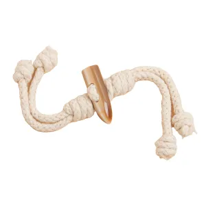 22cm Resin Buffalo Horn Beige Cotton Hemp Rope Tassel Buckles for Coats 6pcs