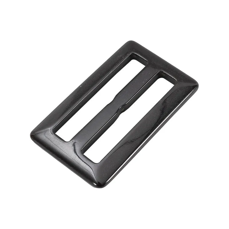 30/40/50/55mm Black Horn Coat Belt Adjuster Buckle 2pcs