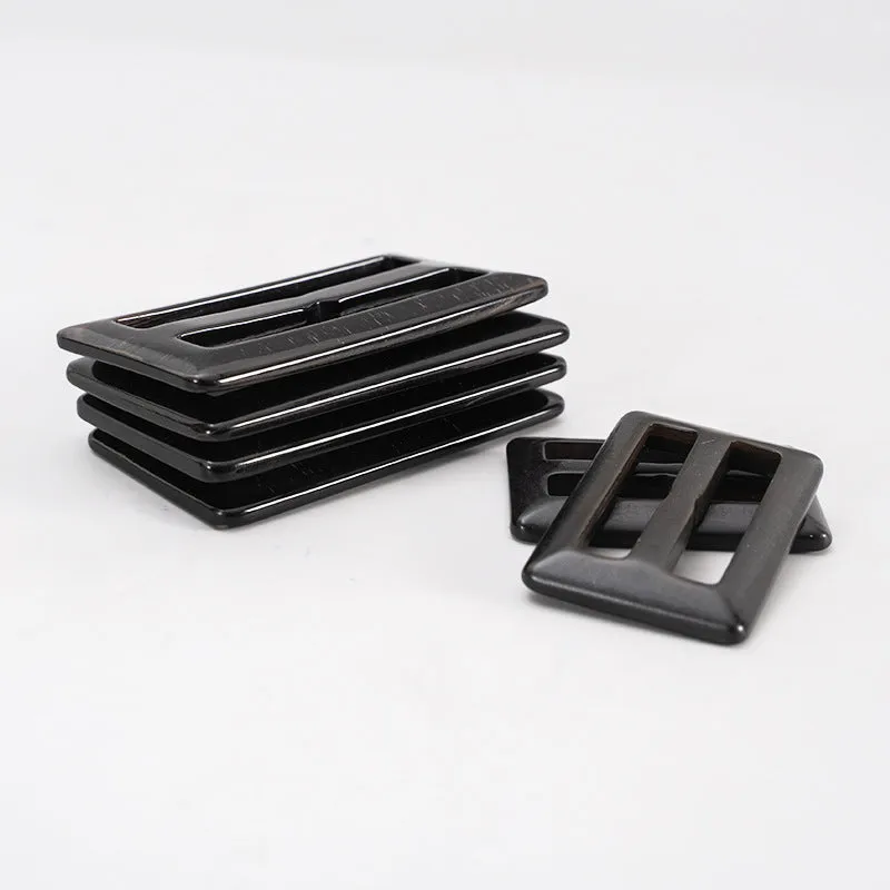 30/40/50/55mm Black Horn Coat Belt Adjuster Buckle 2pcs