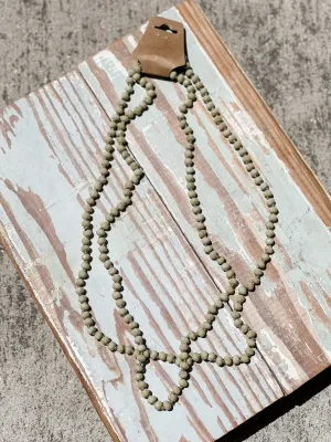 60" Bead Necklace || Off White   Cream Matte