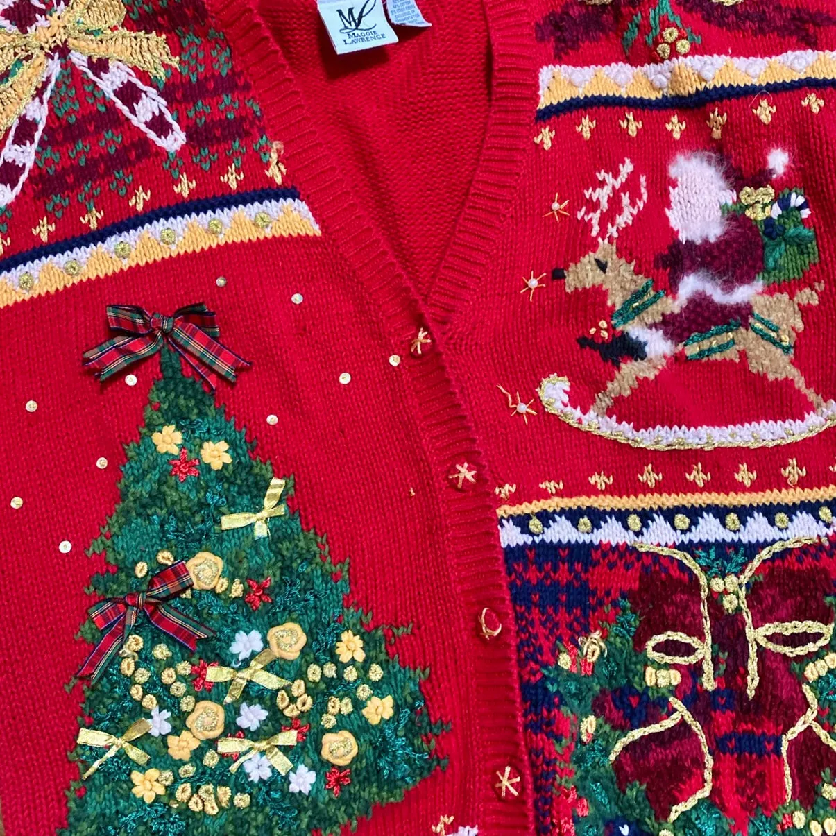 90s Chunky Christmas Cardigan (L/XL)