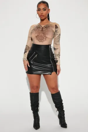 A Real Rider Faux Leather Mini Skirt - Black