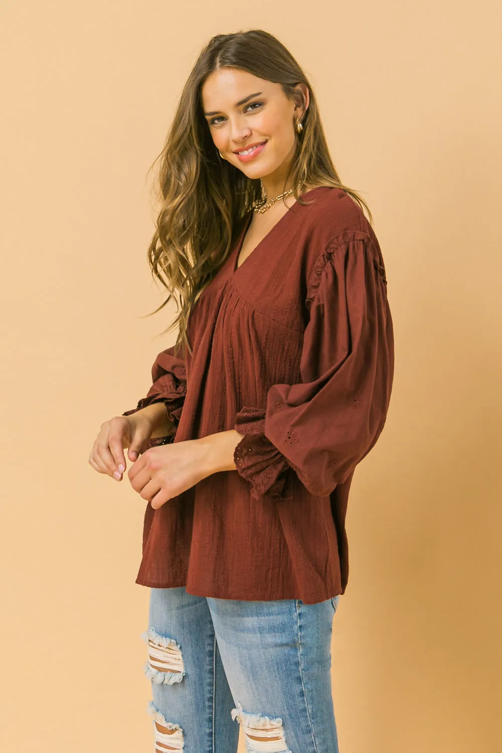 A TOUCH AWAY WOVEN TOP