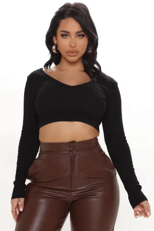 Abby Ribbed Sweater - Black