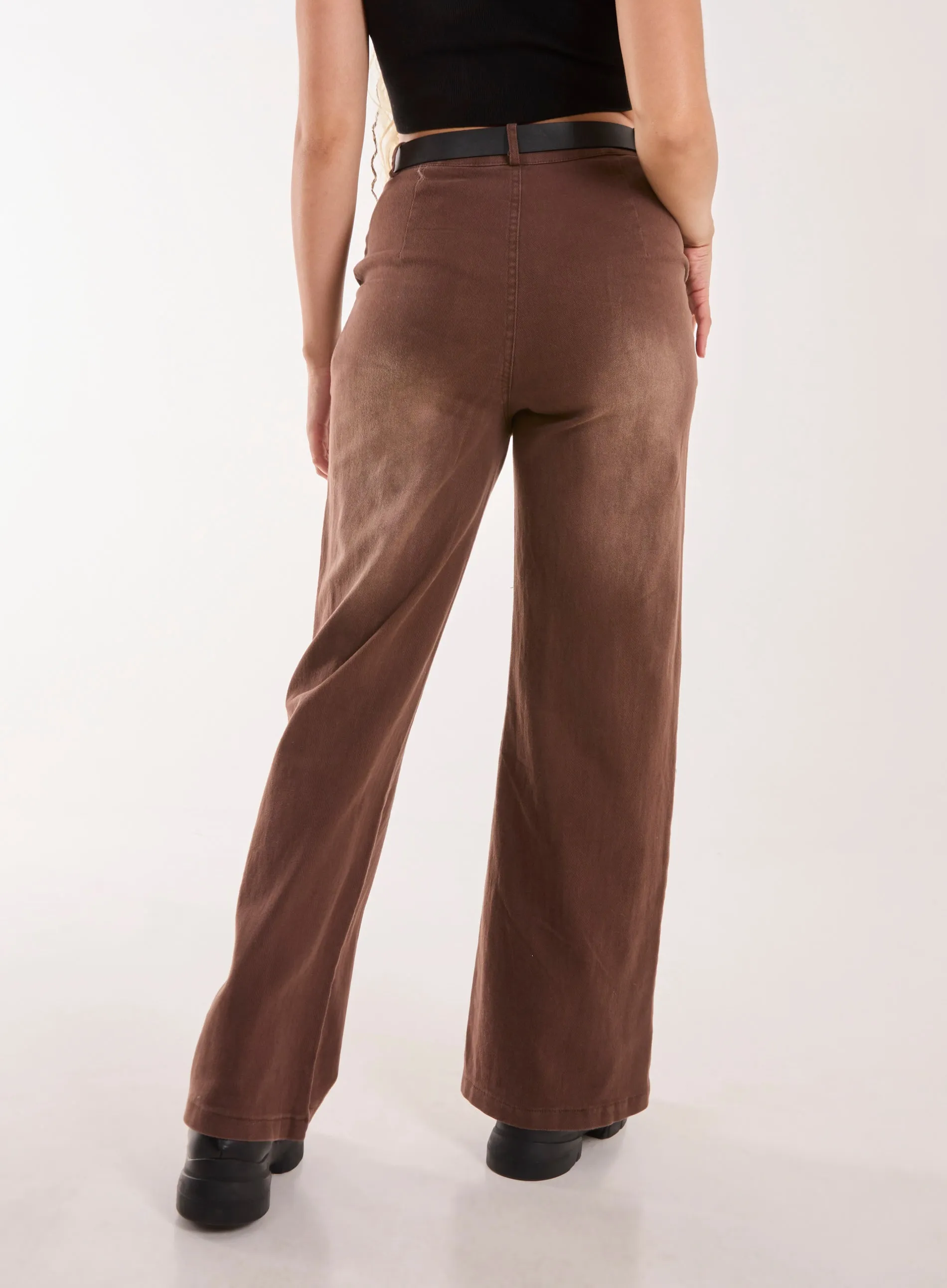 Acid Wash Wide Leg Jeans