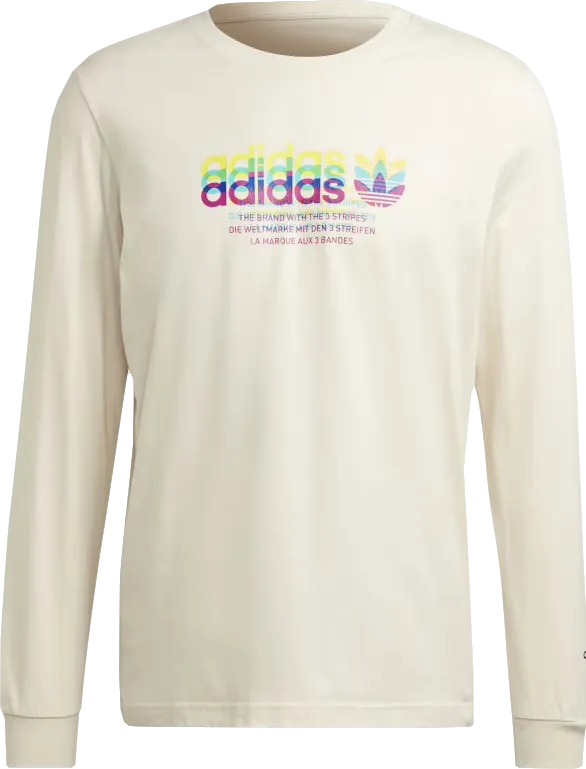 adidas Cream 100% Sustainable Cotton Hyperreal Long Sleeve T-shirt UK M