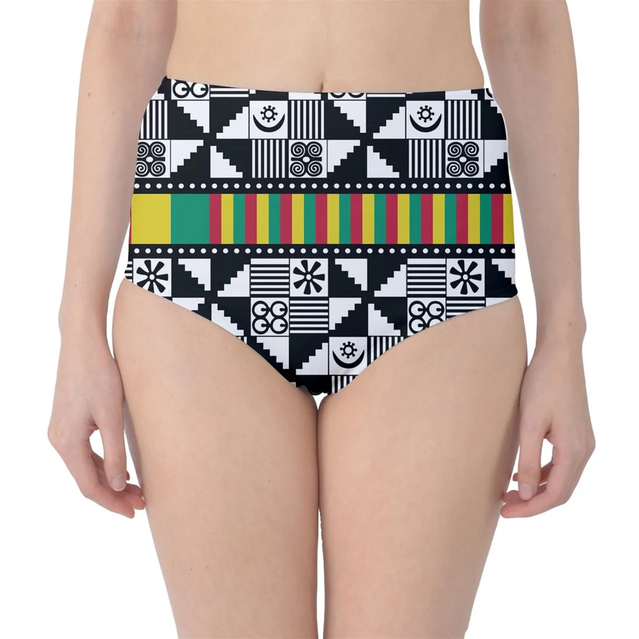 Adinkra High-Waist Bikini Bottoms