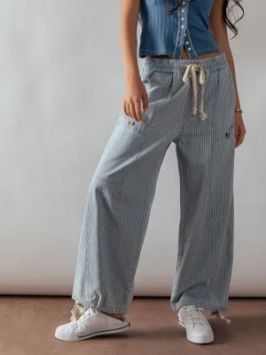Adjustable Hem Cotton Utility Cargo Pants