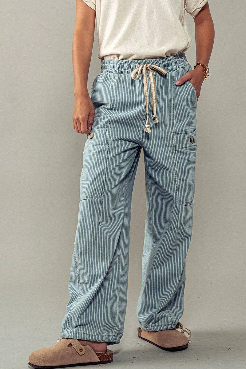 Adjustable Hem Cotton Utility Cargo Pants