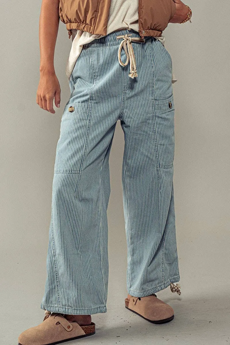 Adjustable Hem Cotton Utility Cargo Pants
