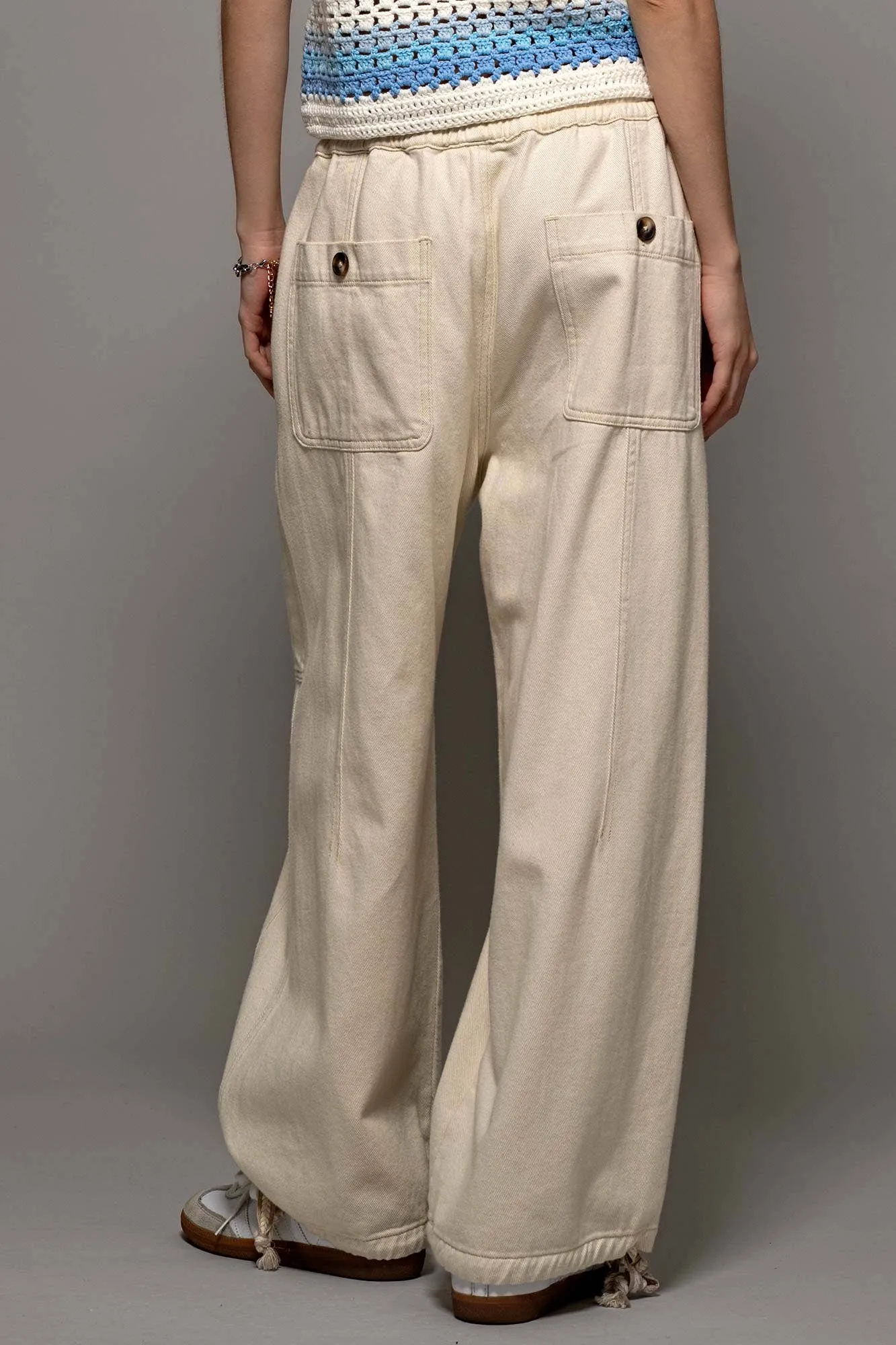 Adjustable Hem Cotton Utility Cargo Pants