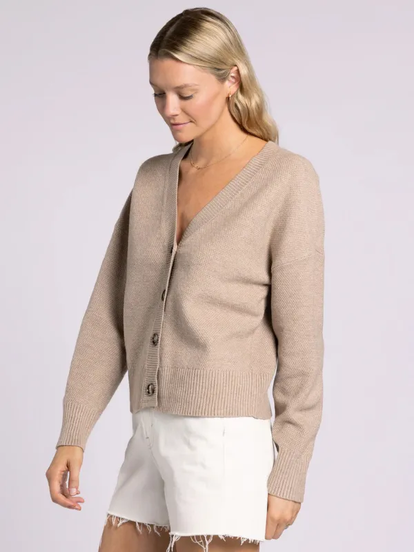 Adley Cardigan - Heather Taupe