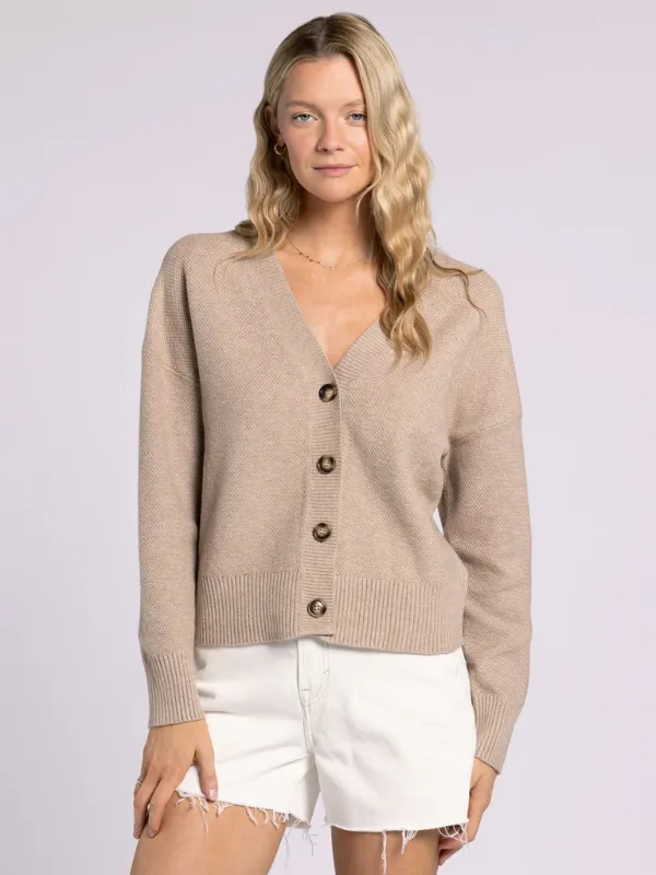 Adley Cardigan - Heather Taupe