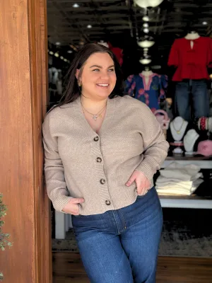 Adley Cardigan - Heather Taupe