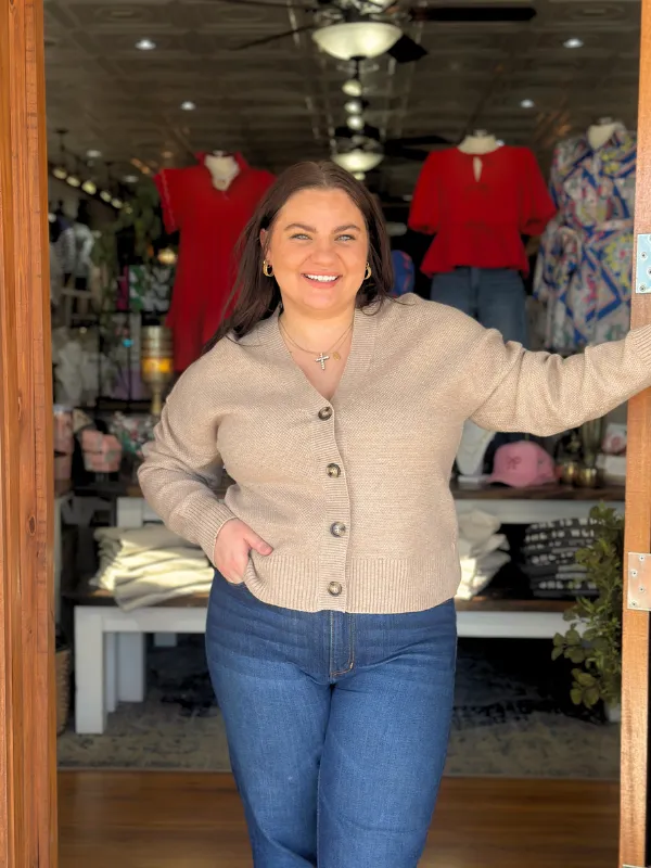 Adley Cardigan - Heather Taupe