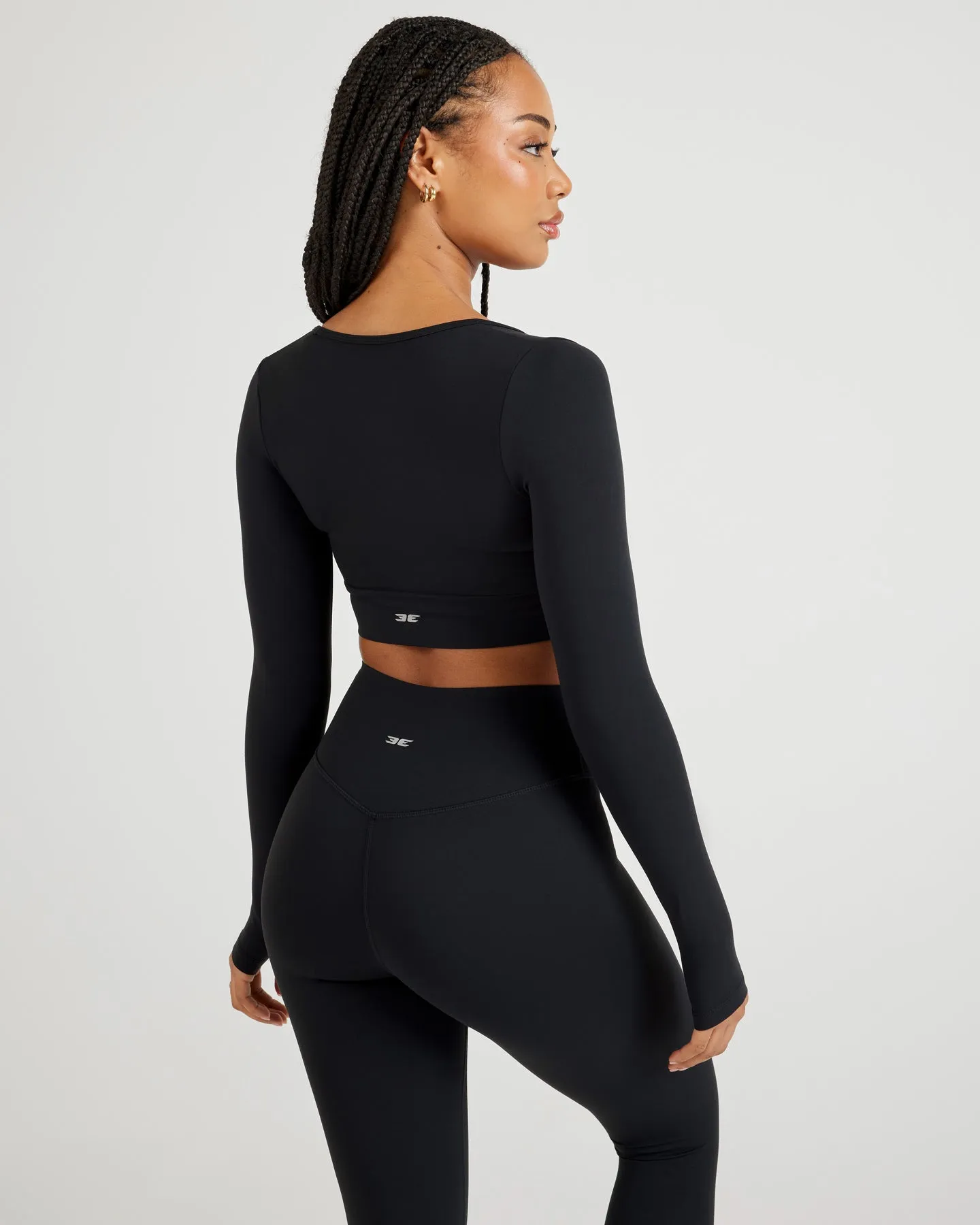 Airey Scoop Crop Long Sleeve - Black