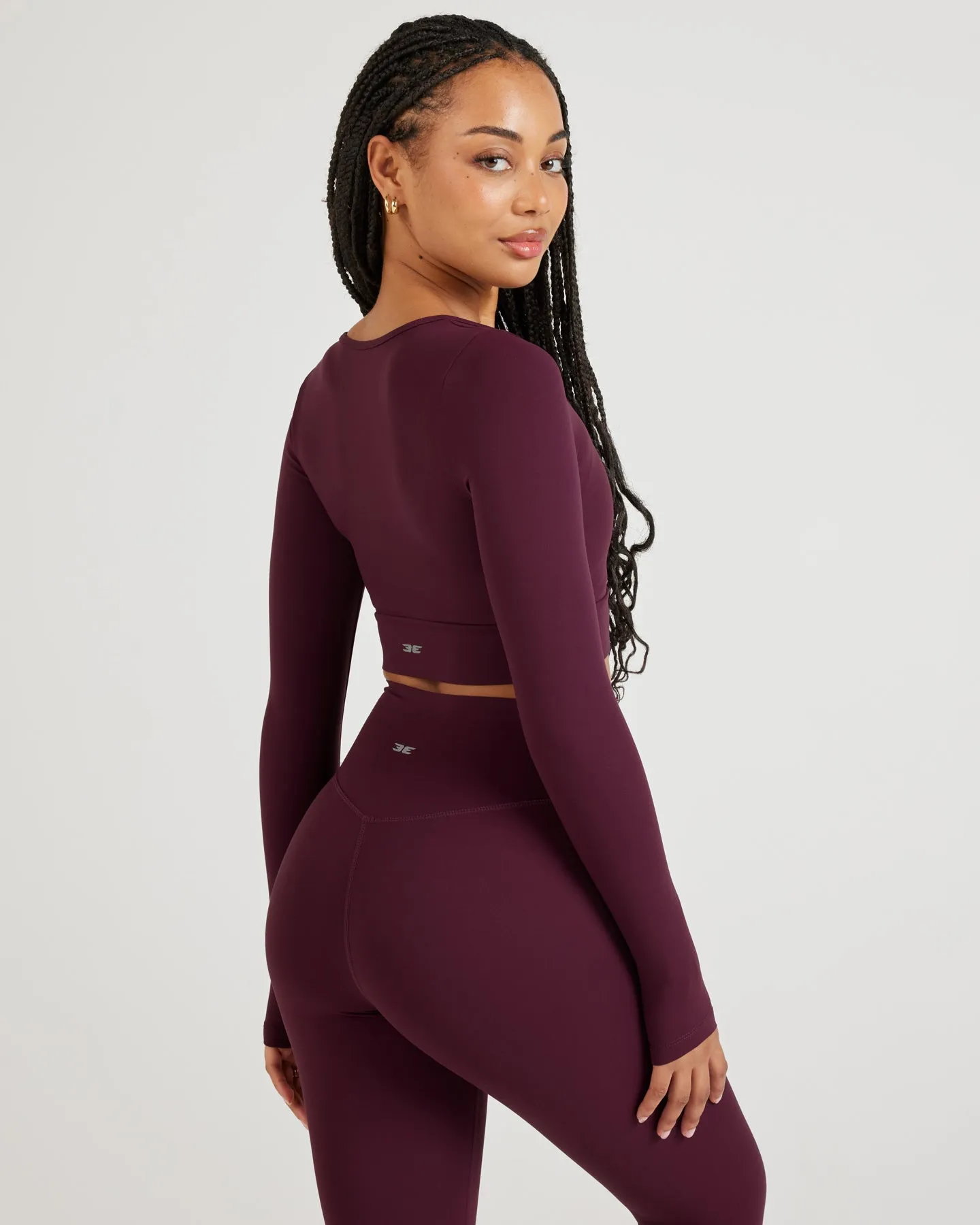 Airey Scoop Crop Long Sleeve - Cherry Cola