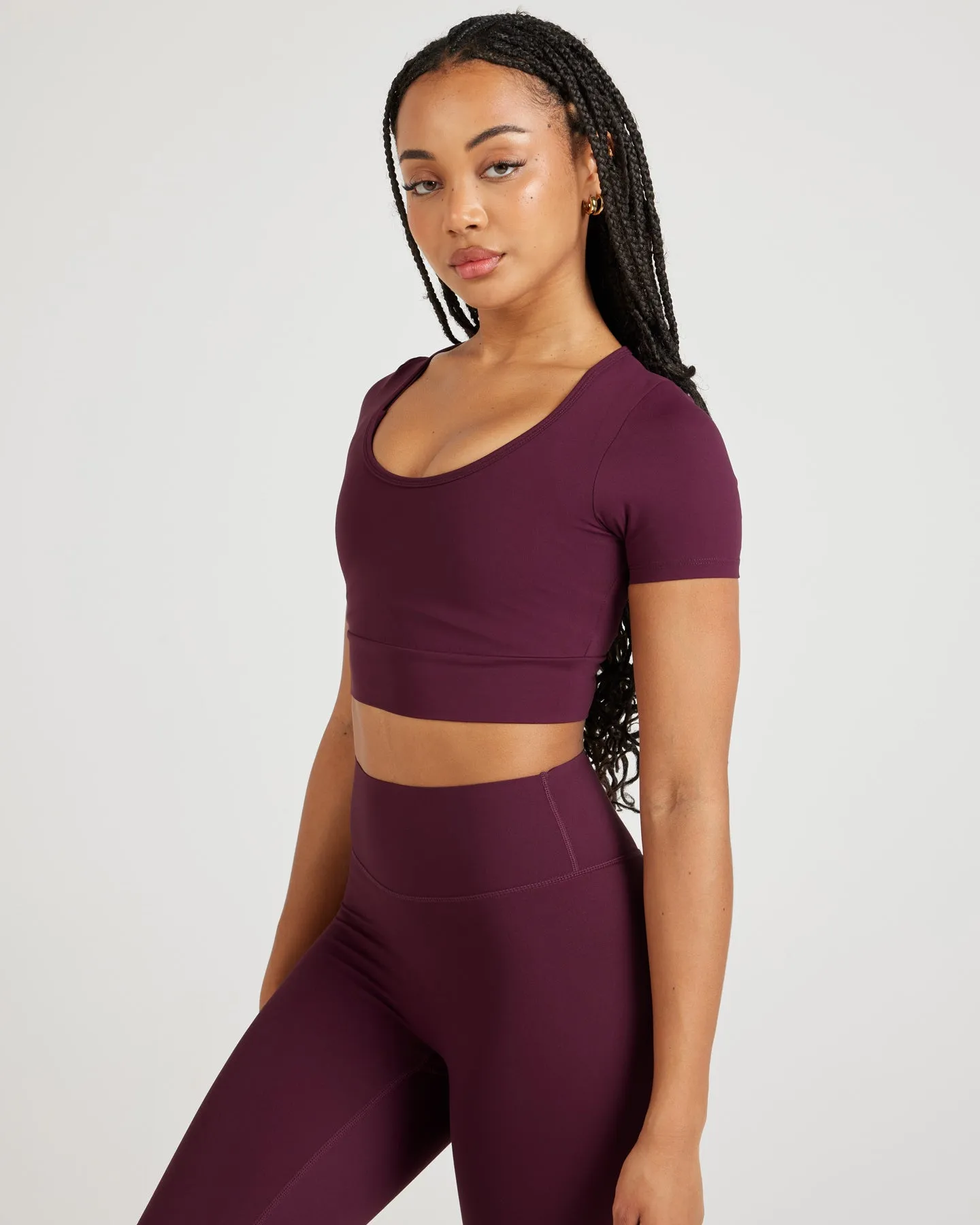 Airey Scoop Crop Tee - Cherry Cola