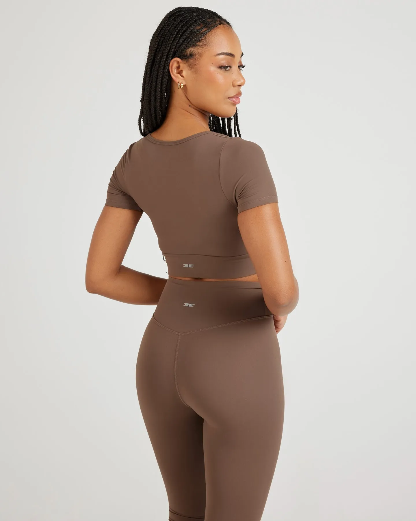 Airey Scoop Crop Tee - Light Brown