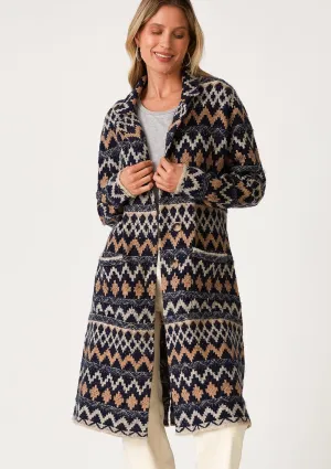 Alex Chevron Jacquard Coatigan