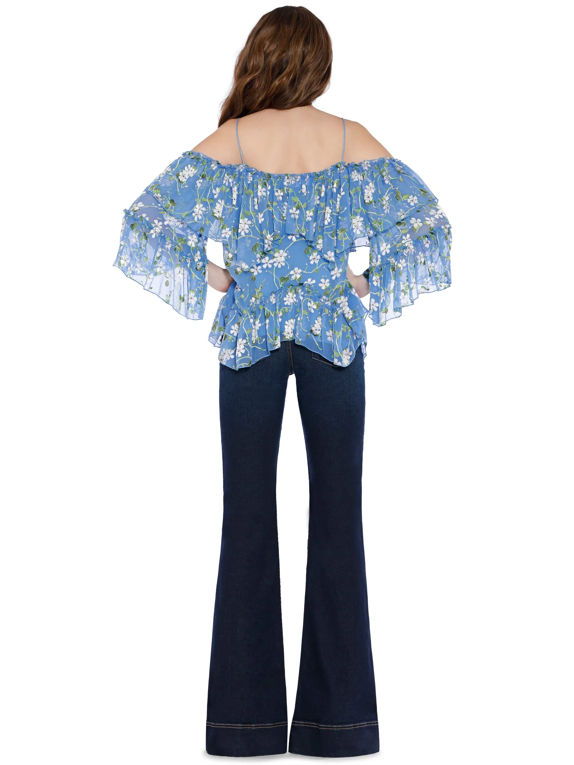 Alice   Olivia - Tia Handkerchief Ruffle Blouse