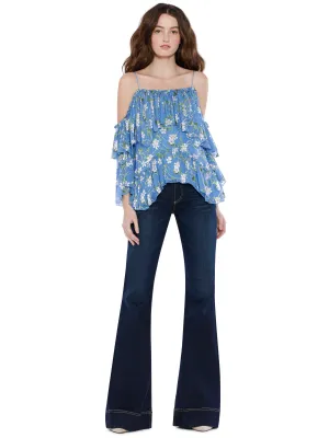 Alice   Olivia - Tia Handkerchief Ruffle Blouse