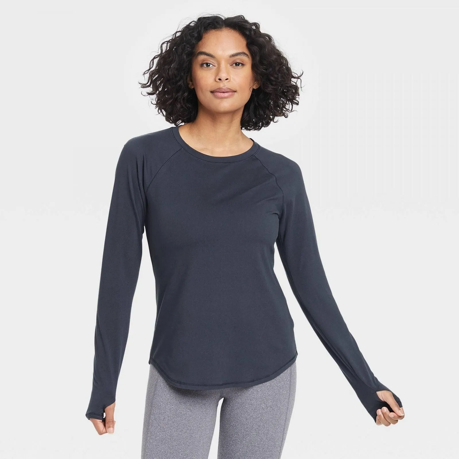 All In Motion Women's Essential Crewneck Long Sleeve T-Shirt Tee