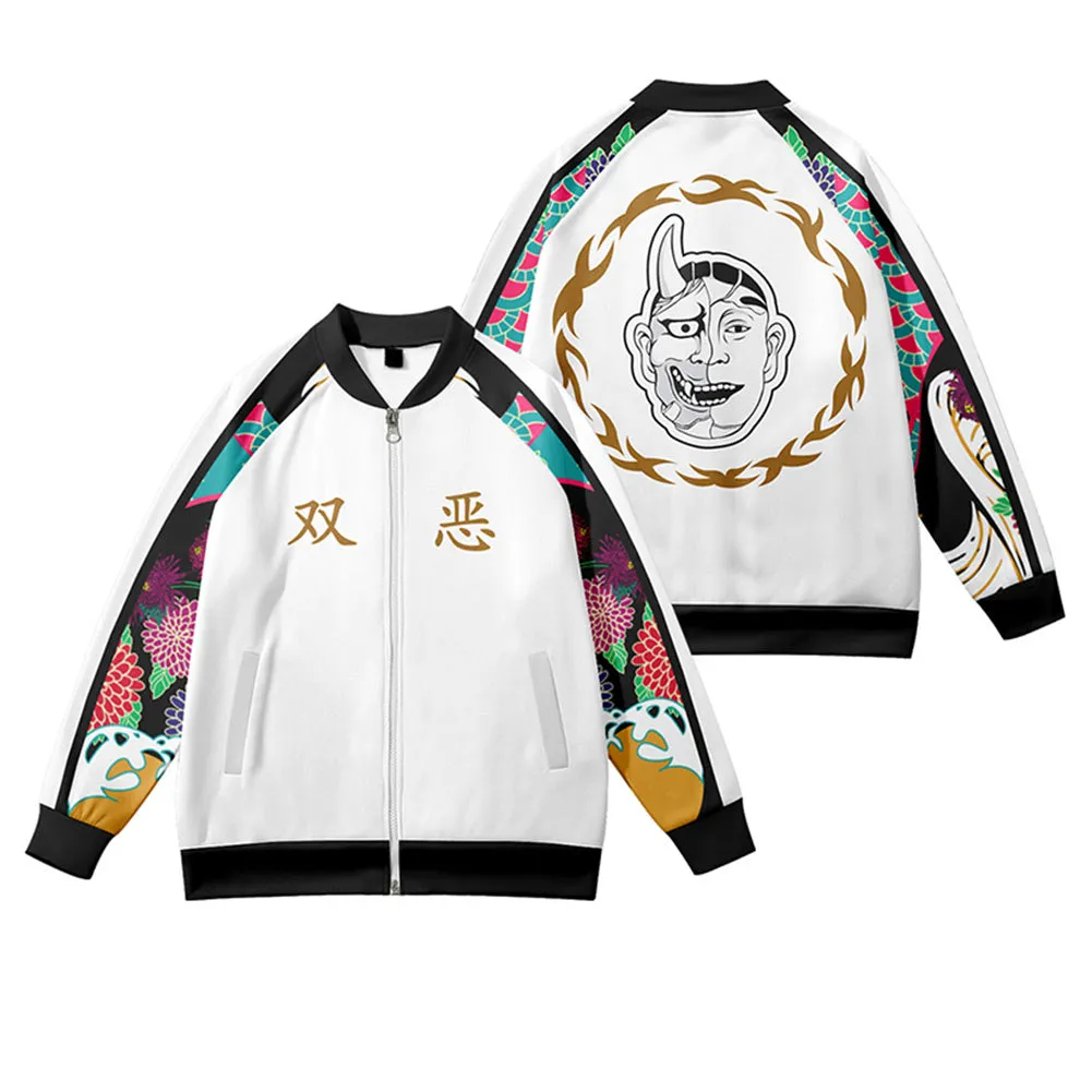 Anime Tokyo Revengers Smiley Kawata Nahoya  Cosplay Baseball Jacket Zip Up Coat 3D Printed Sweatshirt Men Women Casual Streetwear