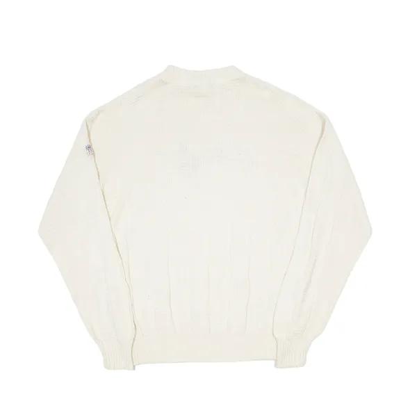 ANTIGUA SPORT New York Knicks Heavy Knit Jumper Cream 90s Chunky Knit High Neck Mens XL