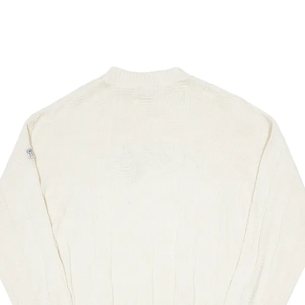 ANTIGUA SPORT New York Knicks Heavy Knit Jumper Cream 90s Chunky Knit High Neck Mens XL