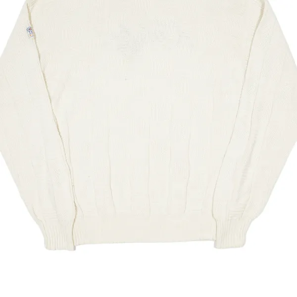 ANTIGUA SPORT New York Knicks Heavy Knit Jumper Cream 90s Chunky Knit High Neck Mens XL