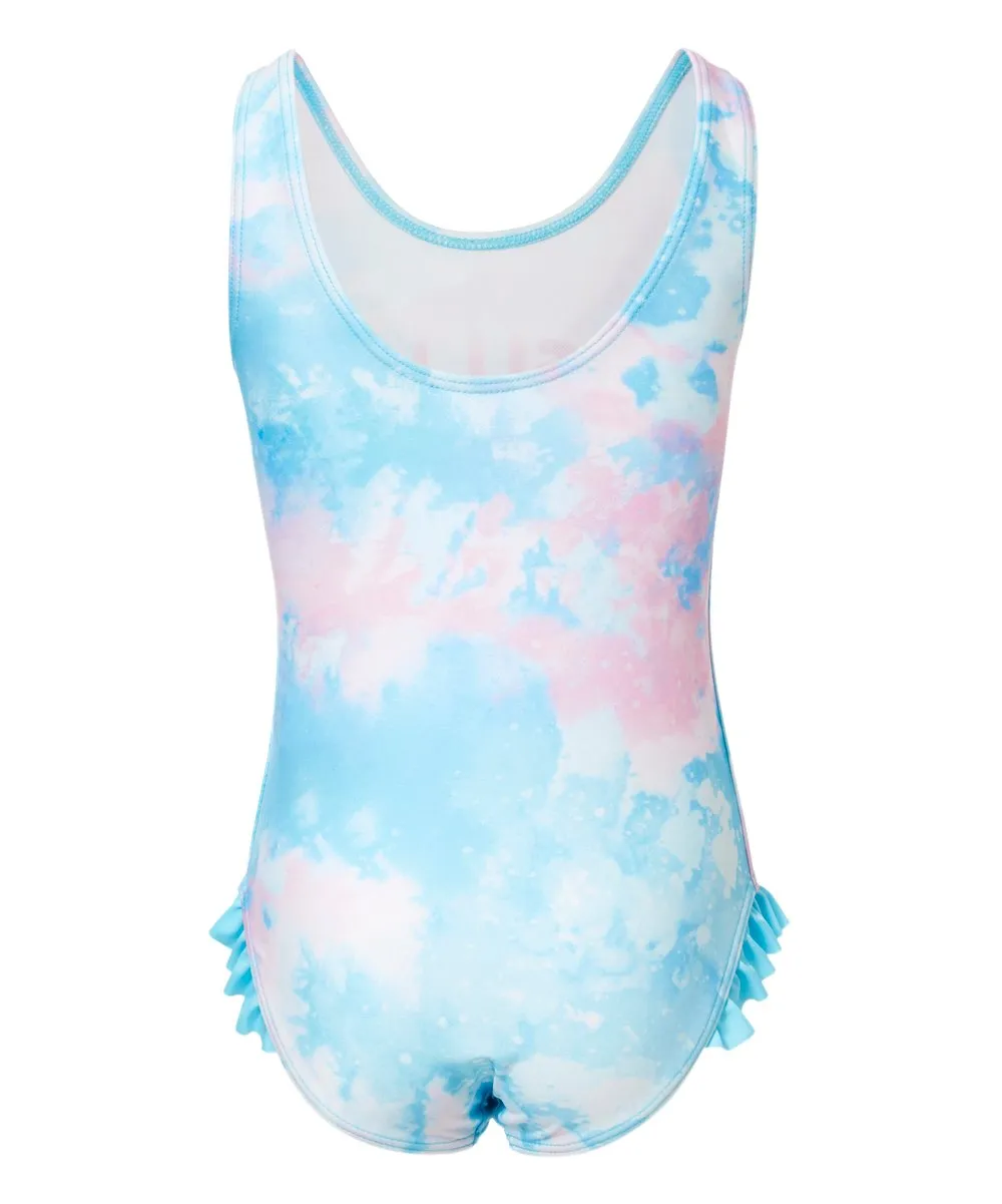 Ariel Tie Dye Swimsuit Girls One Piece Bathing Suit for Kids
