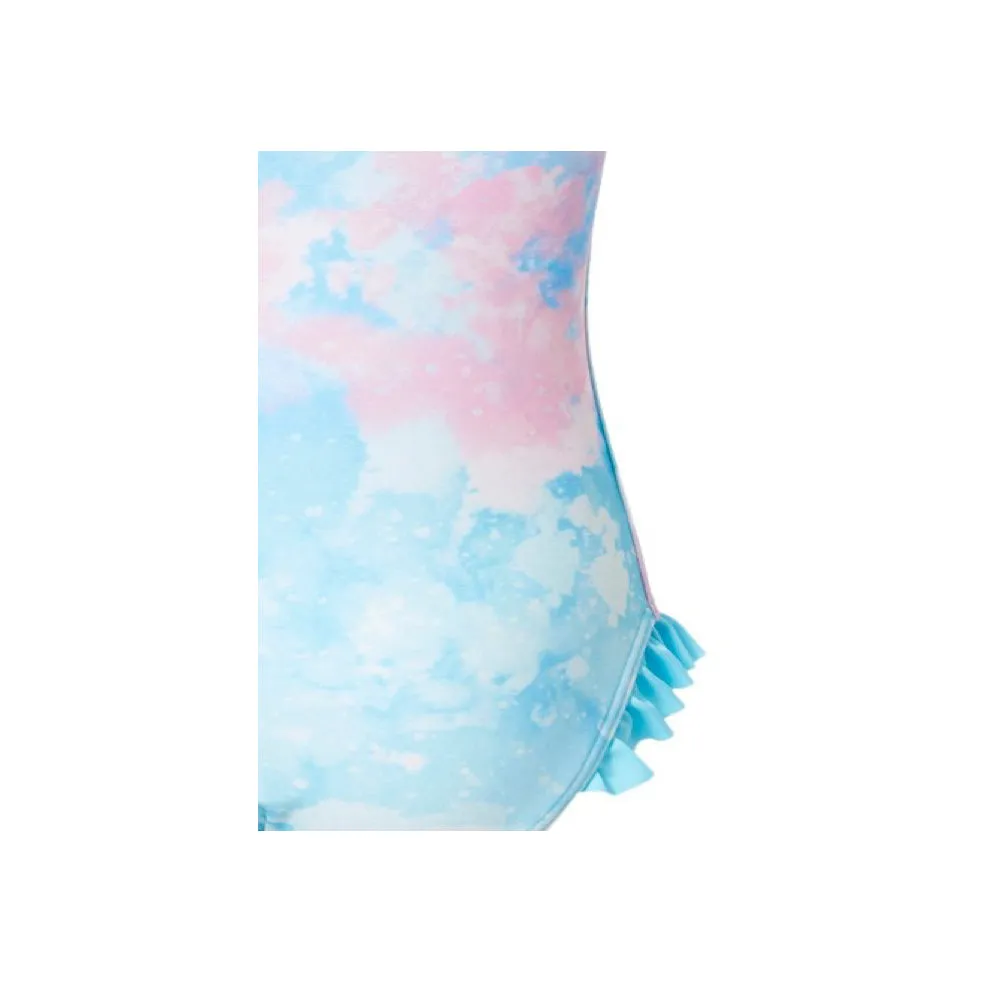 Ariel Tie Dye Swimsuit Girls One Piece Bathing Suit for Kids