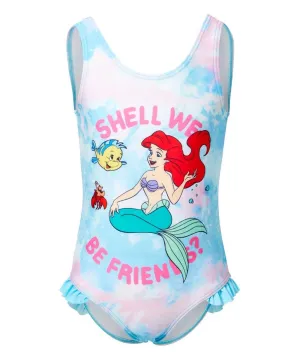 Ariel Tie Dye Swimsuit Girls One Piece Bathing Suit for Kids