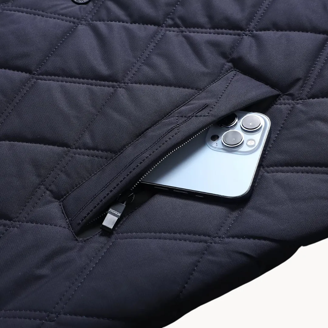 Ashcroft | Mens Diamond Quilted Jacket Padded Midweight Coat with Formal Casual Fit