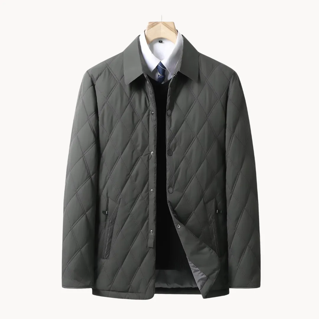 Ashcroft | Mens Diamond Quilted Jacket Padded Midweight Coat with Formal Casual Fit