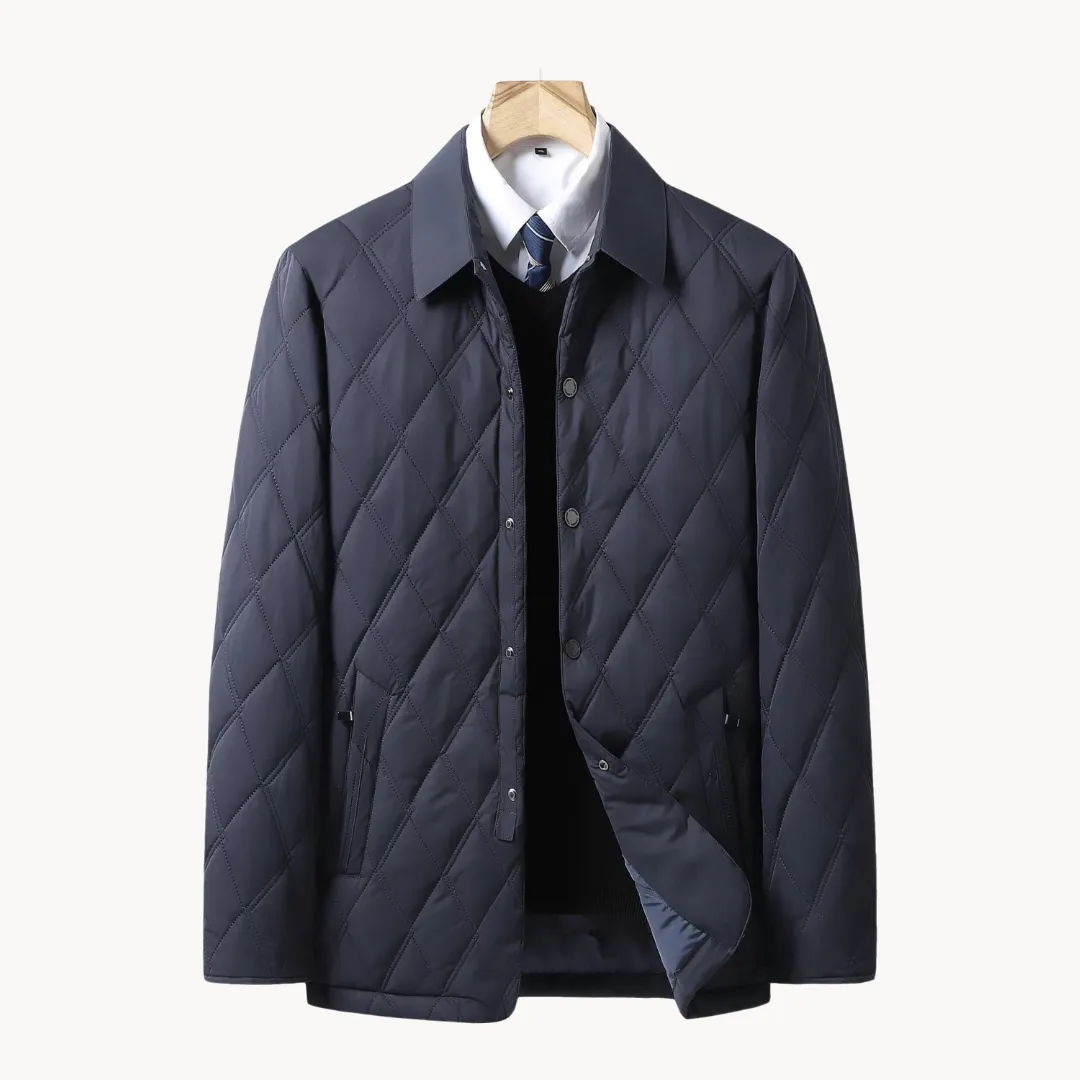 Ashcroft | Mens Diamond Quilted Jacket Padded Midweight Coat with Formal Casual Fit