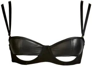 Ava Leather & Suede Half Cup Bra
