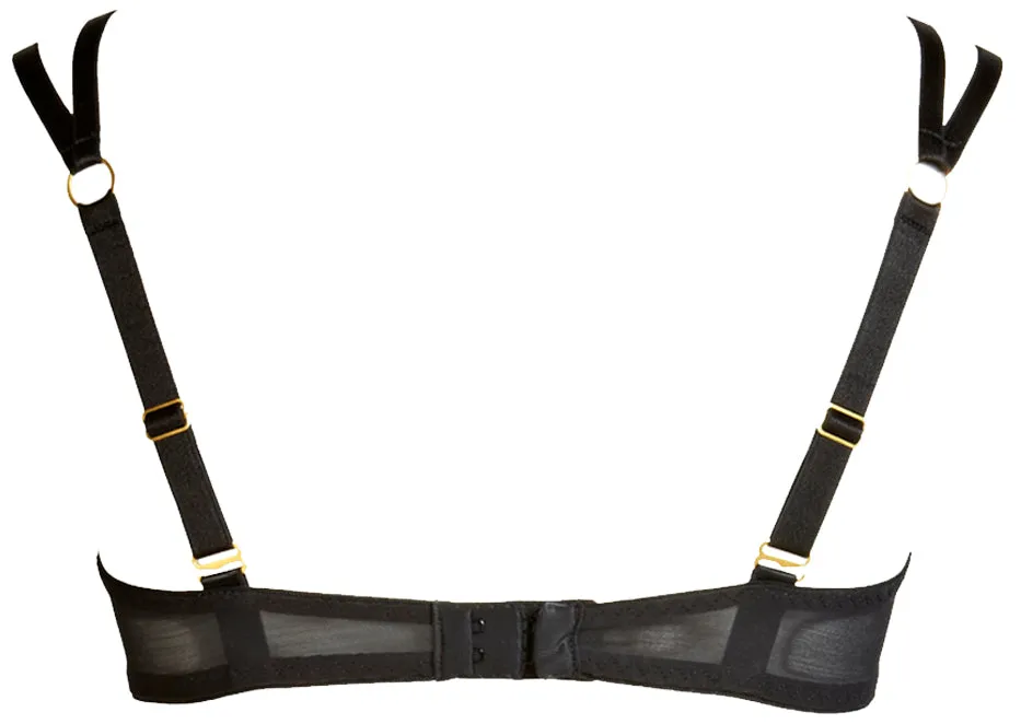 Ava Leather & Suede Half Cup Bra
