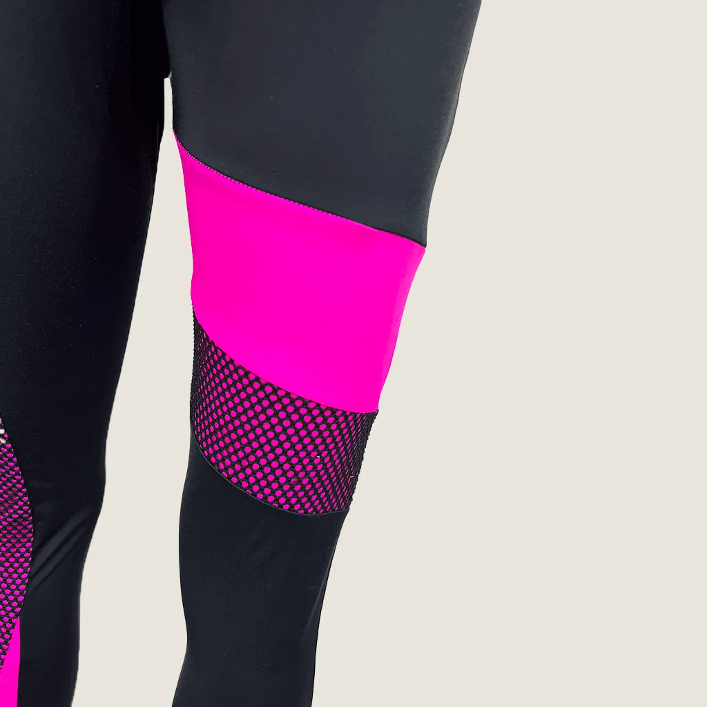Balera Fishnet Colour Block Leggings Medium