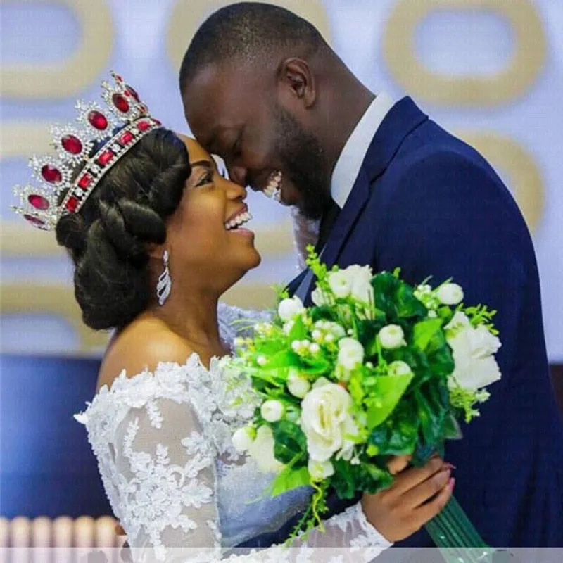 Ball Gown Wedding Dress Long Sleeve African Bridal Gowns Plus Size
