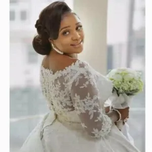 Ball Gown Wedding Dress Long Sleeve African Bridal Gowns Plus Size