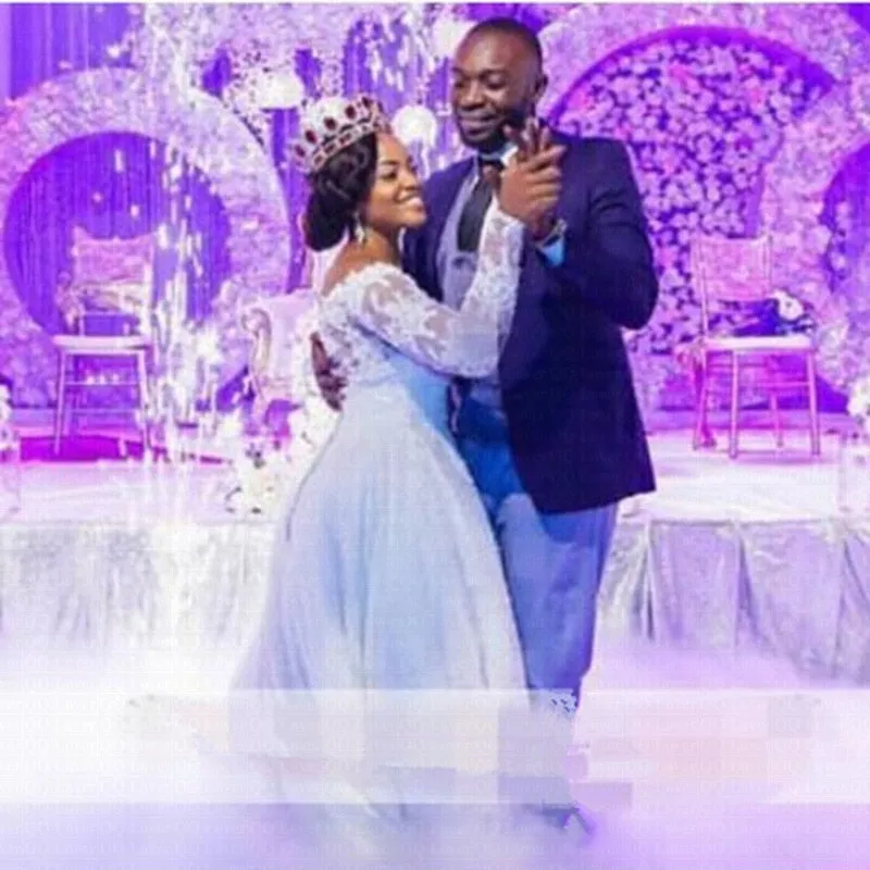 Ball Gown Wedding Dress Long Sleeve African Bridal Gowns Plus Size