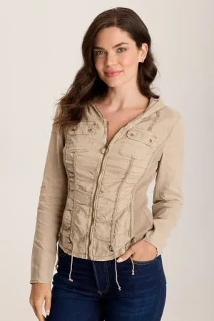 Balvino Linen Ruched Cord Jacket