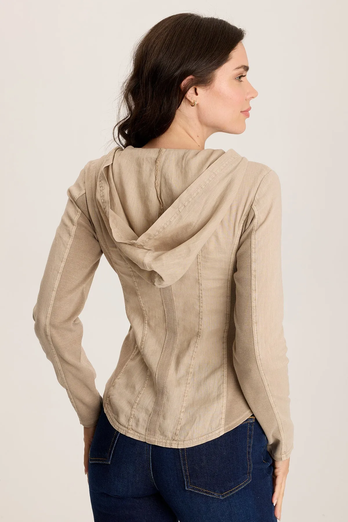 Balvino Linen Ruched Cord Jacket