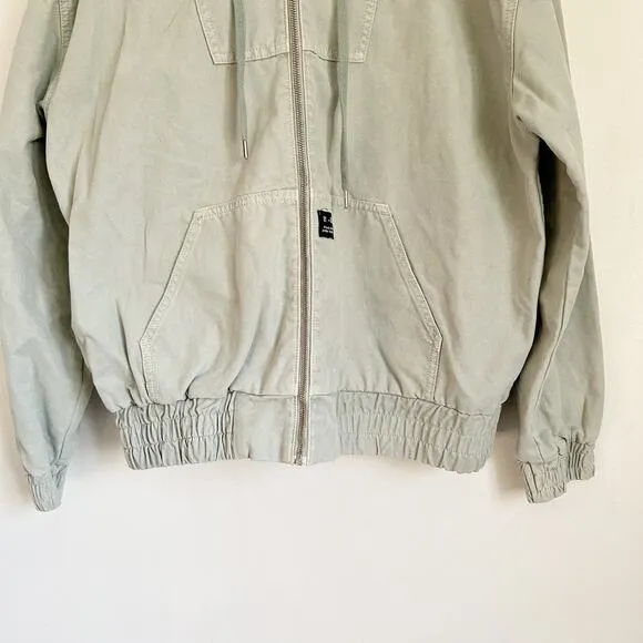 BDG Denim Zip Up Bomber Jacket Green Size M