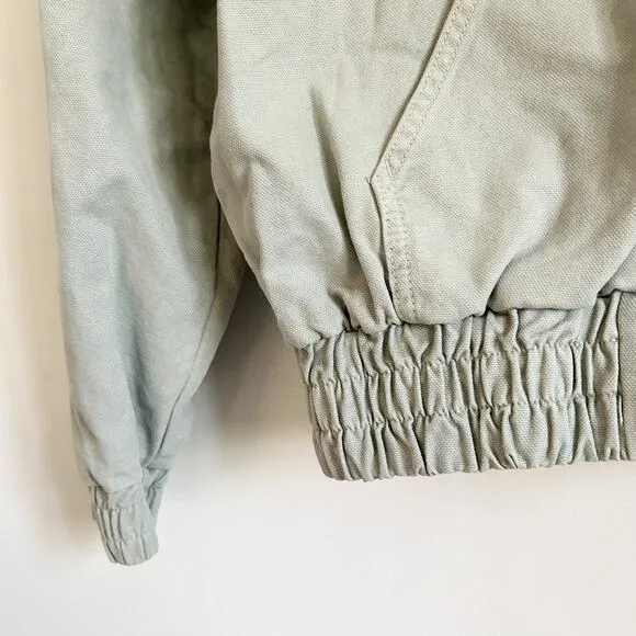 BDG Denim Zip Up Bomber Jacket Green Size M